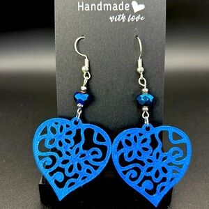 Heart With Flowers Earrings